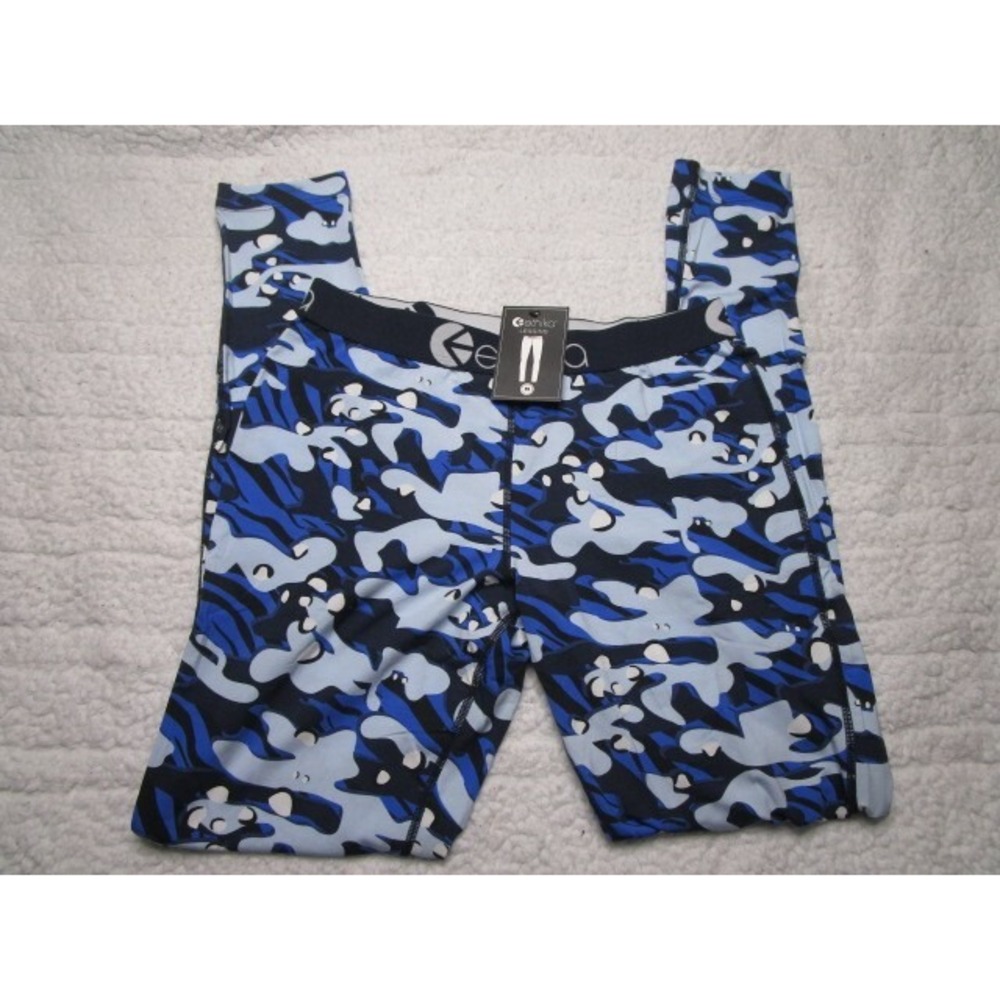Ethika Girls Leggings Size Medium Blue Water Ocean Print Activewear Jogger